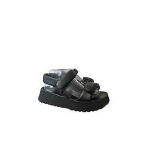Papillio Birkenstock Theda Platform Sandals Black Padded Straps 39 US 8 Womens